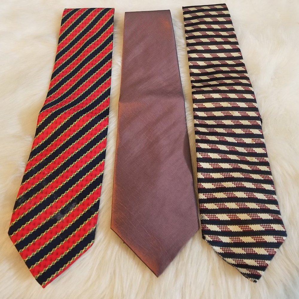 3 Assorted Silk Handmade Lined Ties